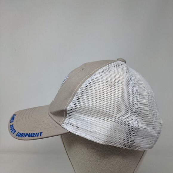 James River Equipment Strapback Trucker Hat Tan One Size Colorblock Mesh Back - Picture 3 of 8